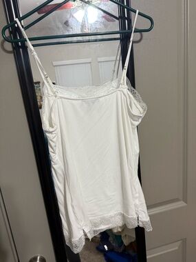 White House Black Market White Lace-Trim Camisole